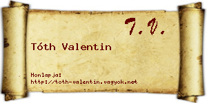 Tóth Valentin névjegykártya